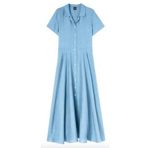 Aspesi Sky Blue Linen Summer Dress